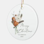 Minimalistisch Elegant script Vrolijk Kerstfeest Keramisch Ornament (Links)