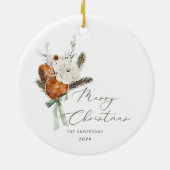 Minimalistisch Elegant script Vrolijk Kerstfeest Keramisch Ornament (Achterkant)