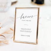 Minimalistisch Elegant Script Wedding Favors Sign Poster