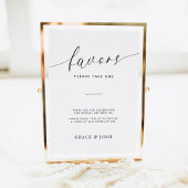 Minimalistisch Elegant Script Wedding Favors Sign Poster