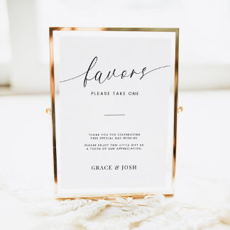 Minimalistisch Elegant Script Wedding Favors Sign Poster