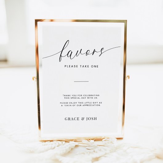 Minimalistisch Elegant Script Wedding Favors Sign Poster