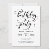 Minimalistisch elegant-script: zwarte feestdag kaart (Voorkant)