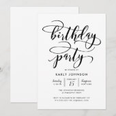 Minimalistisch elegant-script: zwarte feestdag kaart (Voorkant / Achterkant)