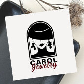 Minimalistisch Elegant Sieradenontwerper Zwart Log Vierkante Visitekaartje