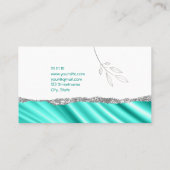 Minimalistisch elegant Silver blauwgroen bladconsu Visitekaartje (Achterkant)