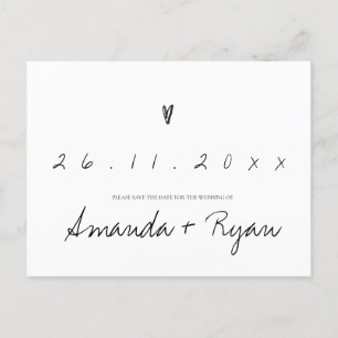 minimalistisch Elegant Simple Wedding Save the D Aankondigingskaart