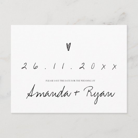 minimalistisch | Elegant Simple Wedding Save the D Aankondigingskaart (Voorkant)