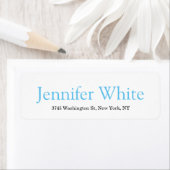 Minimalistisch Elegant Sky Blue en White Bold Retr Etiket (Insitu)