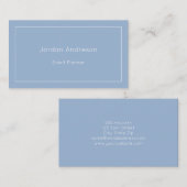 Minimalistisch Elegant Sky Blue Visitekaartje (Voorkant / Achterkant)