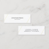 Minimalistisch elegant smaakvol, modern vlakgulden mini visitekaartje (Voorkant / Achterkant)