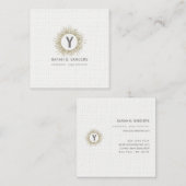 Minimalistisch elegant Sparkly Burst Yoga MODERN Vierkante Visitekaartje (Voorkant / Achterkant)