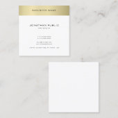 Minimalistisch elegant stijlvol design met gouden  vierkante visitekaartje (Voorkant / Achterkant)