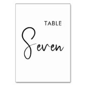 Minimalistisch elegant tafelnummer bord (Voorkant)