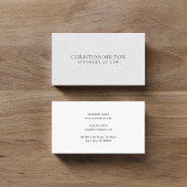 Minimalistisch Elegant Texture White Attorney for  Visitekaartje