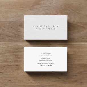 Minimalistisch Elegant Texture White Attorney for  Visitekaartje