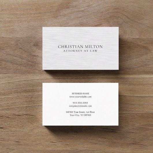 Minimalistisch Elegant Texture White Attorney for  Visitekaartje