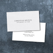 Minimalistisch Elegant Texture White Attorney for  Visitekaartje