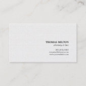 Minimalistisch Elegant Texture White Attorney in r Visitekaartje (Voorkant)