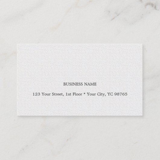 Minimalistisch Elegant Texture White Attorney in r Visitekaartje (Achterkant)