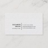 Minimalistisch Elegant Texture White Attorney in r Visitekaartje (Voorkant)
