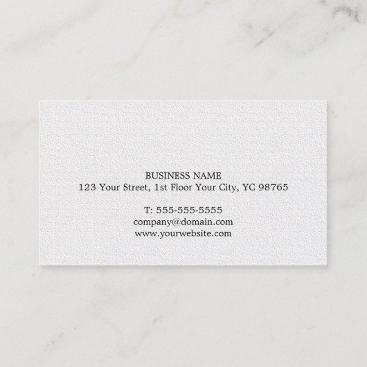 Minimalistisch Elegant Texture White Monogram Visitekaartje (Achterkant)