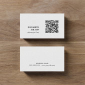 Minimalistisch Elegant Texture White QR code Attor Visitekaartje