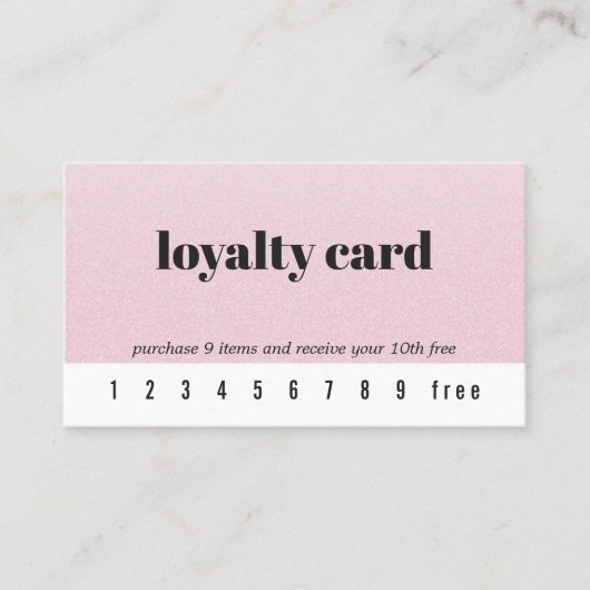 Minimalistisch Elegant Textuur Roos Witte Loyalite Klantenkaartje (Voorkant)