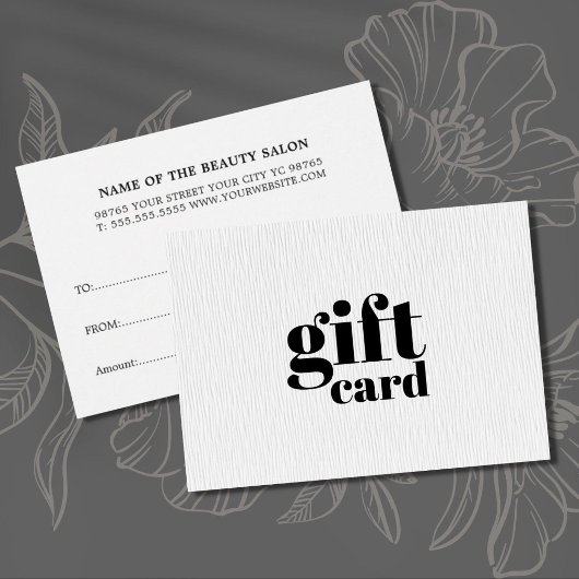 Minimalistisch elegant textuur White Beauty Salon Visitekaartje