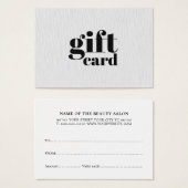 Minimalistisch elegant textuur White Beauty Salon Visitekaartje (Voorkant /achterkant)