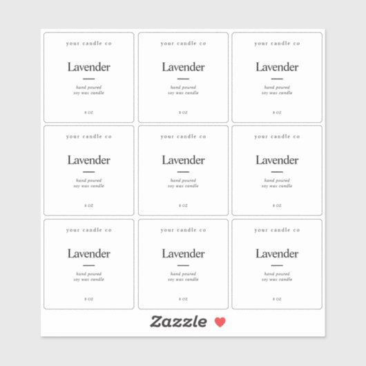 Minimalistisch Elegant Transparant Kaarsenetiket Sticker (Vel)