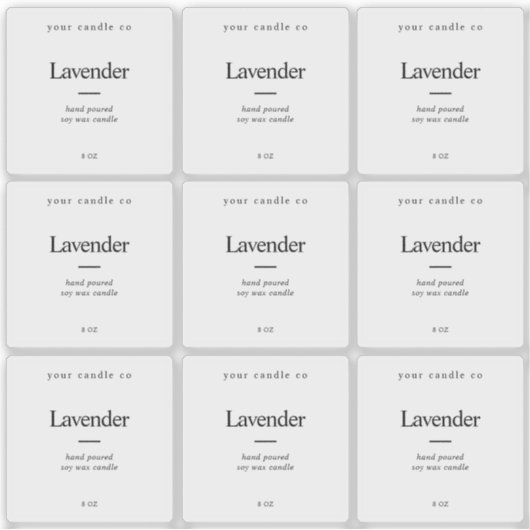Minimalistisch Elegant Transparant Kaarsenetiket Sticker (Voorkant)