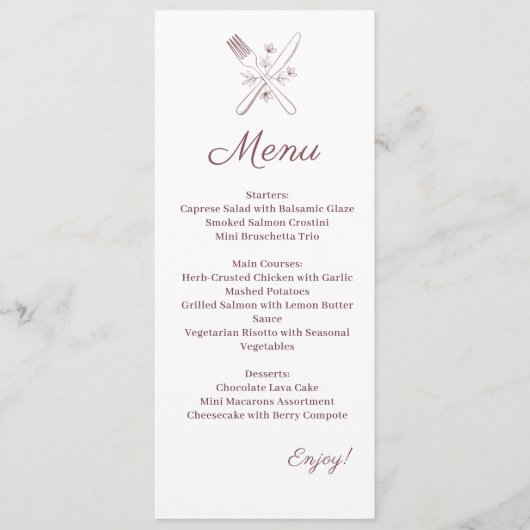 Minimalistisch Elegant Trouwmenu Menu (Voorkant)