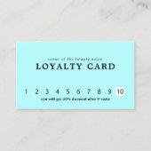 Minimalistisch Elegant Turquoise Beauty Loyalty (Voorkant)