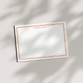 Minimalistisch Elegant Two Border Burnt Oranje Notitiekaartje