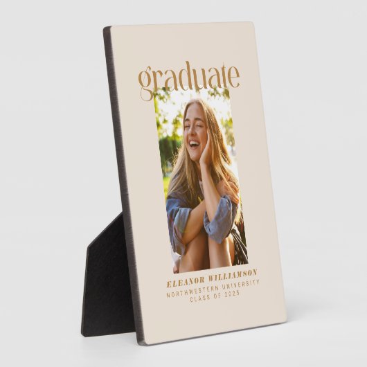 Minimalistisch Elegant Typography Photo Afstuderen Fotoplaat (Zijkant)