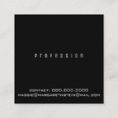 minimalistisch elegant unica one font style black vierkante visitekaartje (Achterkant)