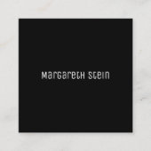 minimalistisch elegant unica one font style black vierkante visitekaartje (Voorkant)