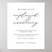 Minimalistisch Elegant Unplugged Wedding Ceremony  Poster (Voorkant)