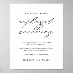 Minimalistisch Elegant Unplugged Wedding Ceremony  Poster