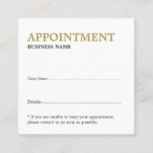 Minimalistisch Elegant Vet Wit Gouden Geel Afsprakenkaartje (Voorkant)