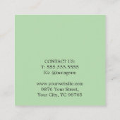 Minimalistisch Elegant Vet Wit Groen Afsprakenkaartje (Achterkant)