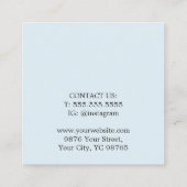 Minimalistisch Elegant Vet Wit Licht Blauw Afsprakenkaartje (Achterkant)