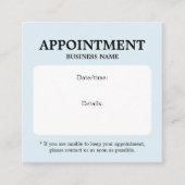 Minimalistisch Elegant Vet Wit Licht Blauw Afsprakenkaartje (Voorkant)