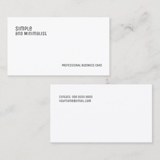Minimalistisch elegant visitekaartje (Voorkant / Achterkant)