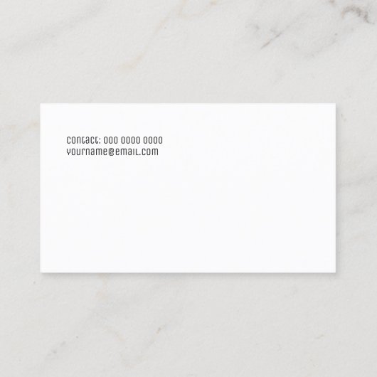 Minimalistisch elegant visitekaartje (Achterkant)