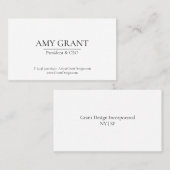 Minimalistisch Elegant Visitekaartje Zwart-wit (Voorkant / Achterkant)