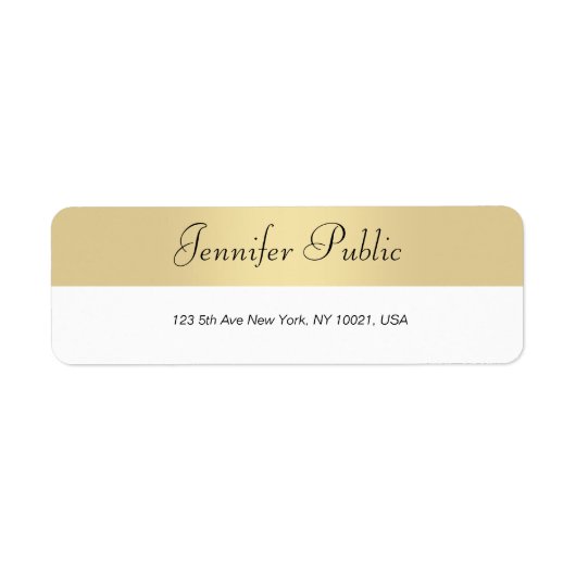 Minimalistisch elegant voor modern Gold White Hand Etiket (Voorkant)