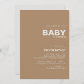 Minimalistisch elegant vormelijk bruin Baby shower Kaart (Voorkant / Achterkant)