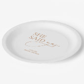 Minimalistisch Elegant Vrijgezellenfeest Wit Papieren Bordje (Gekanteld)